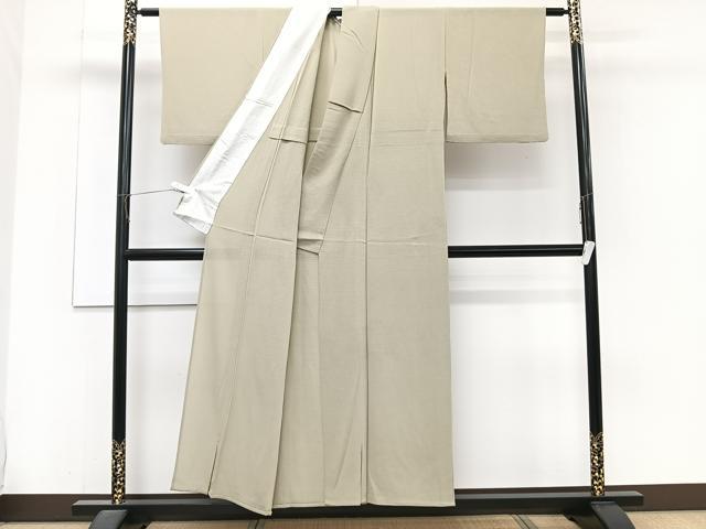 平和屋着物＊夏物　色無地　絽縮緬　油色　正絹　逸品　CABJ4257xi