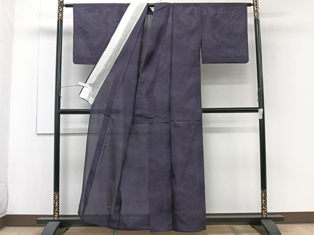 平和屋着物＊夏物　小紋　縦絽　草紋紗　正絹　逸品　CABJ4258xi