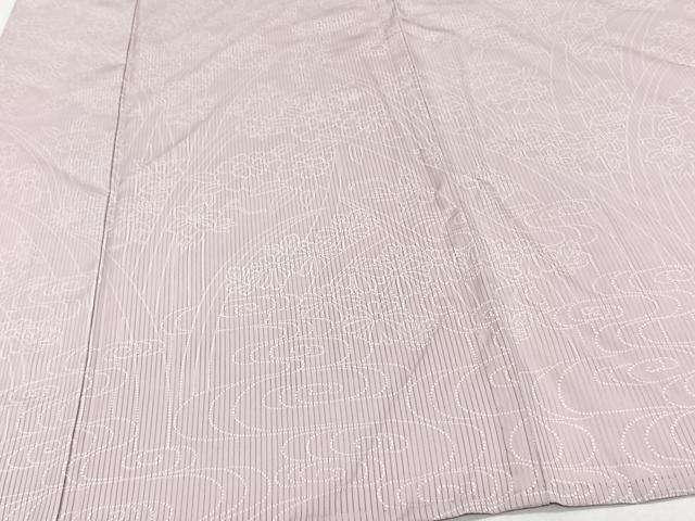 平和屋着物＊夏物　訪問着　縦絽　流水草花文　正絹　逸品　CABJ4263xi