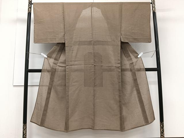 平和屋着物＊夏物　男性　紗紬　朽葉色　正絹　逸品　CABJ4271xi