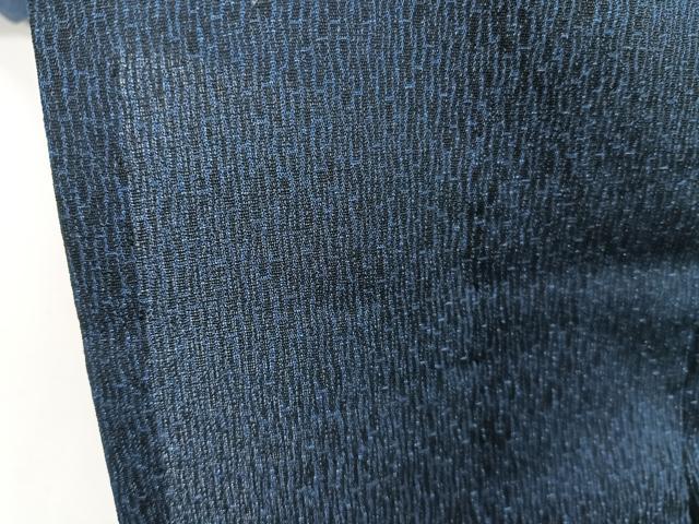平和屋着物＊夏物　男性　お召　霞文　黒地　正絹　逸品　CABJ4272xi