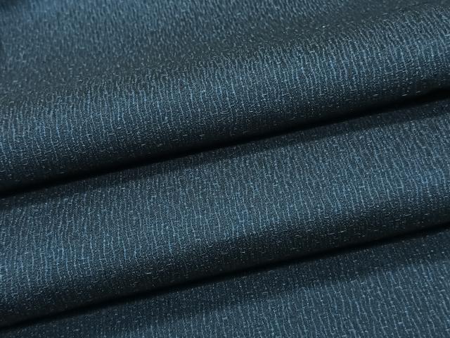 平和屋着物＊夏物　男性　お召　霞文　黒地　正絹　逸品　CABJ4272xi