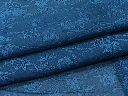 平和屋着物＊夏物　小紋　紗　藍　こぼれ松葉花文　正絹　逸品　CABJ4277xi