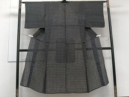 平和屋着物＊夏物　上布　幾何学文　麻　逸品　CABJ4278xi