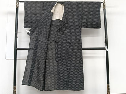 平和屋着物＊夏物　上布　幾何学文　麻　逸品　CABJ4278xi