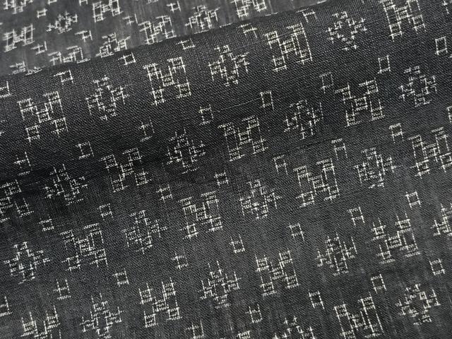 平和屋着物＊夏物　上布　幾何学文　麻　逸品　CABJ4278xi