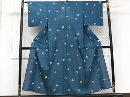 平和屋着物＊夏物　小紋　絽　型染め　花丸文　正絹　逸品　未使用　CABJ4279xi
