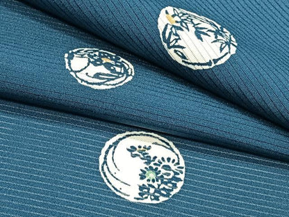 平和屋着物＊夏物　小紋　絽　型染め　花丸文　正絹　逸品　未使用　CABJ4279xi