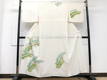 平和屋着物＊夏物　訪問着　絽　枝草花文　金彩　正絹　逸品　CABJ4281xi