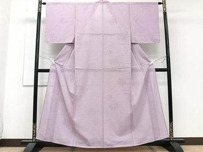 平和屋着物＊夏物　色無地　変わり絽　唐花紋紗　薄葡萄色　正絹　逸品　未使用　CABJ4282xi