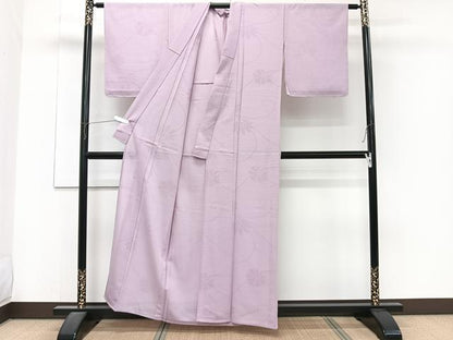 平和屋着物＊夏物　色無地　変わり絽　唐花紋紗　薄葡萄色　正絹　逸品　未使用　CABJ4282xi