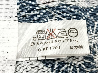 平和屋着物＊夏物　小紋　絽　幾何学風景花文　洗える着物　CABJ4283xi