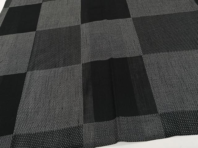 平和屋着物＊夏物　夏結城　100亀甲　格子亀甲文　正絹　逸品　CABJ4284xi