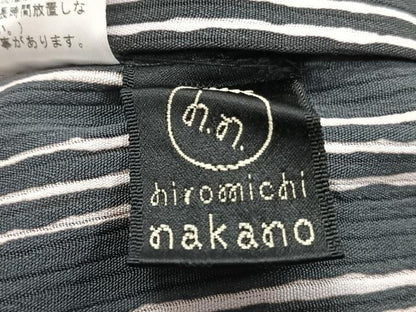 平和屋着物＊ファッションブランド　hiromichi nakano　ヒロミチナカノ　夏物　小紋　紗　草花文　黒地　洗える着物　CABJ4290xi