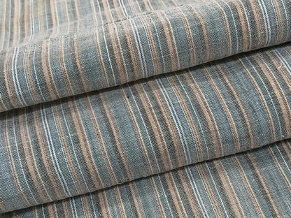 平和屋着物＊夏物　本場小千谷縮　紗　縞　麻　逸品　CABJ4297xi