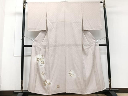 平和屋着物＊夏物　訪問着　市松文絽　草楓文　暈し染め　金彩　正絹　逸品　CABJ4299xi