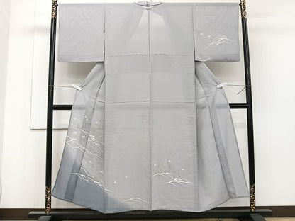 平和屋着物＊夏物　訪問着　絽　立波飛鳥風景文　正絹　逸品　CABJ4301xi