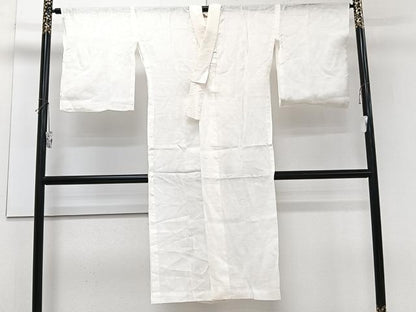 平和屋着物＊夏物　長襦袢　流水紋紗　生成り色　麻　逸品　CABJ4303xi