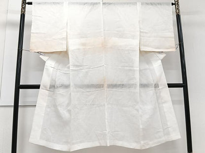 平和屋着物＊夏物　長襦袢　枝草紋紗　白色　麻　逸品　CABJ4304xi