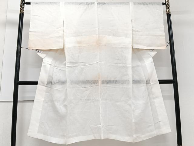 平和屋着物＊夏物　長襦袢　枝草紋紗　白色　麻　逸品　CABJ4304xi