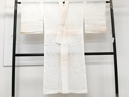 平和屋着物＊夏物　長襦袢　枝草紋紗　白色　麻　逸品　CABJ4304xi