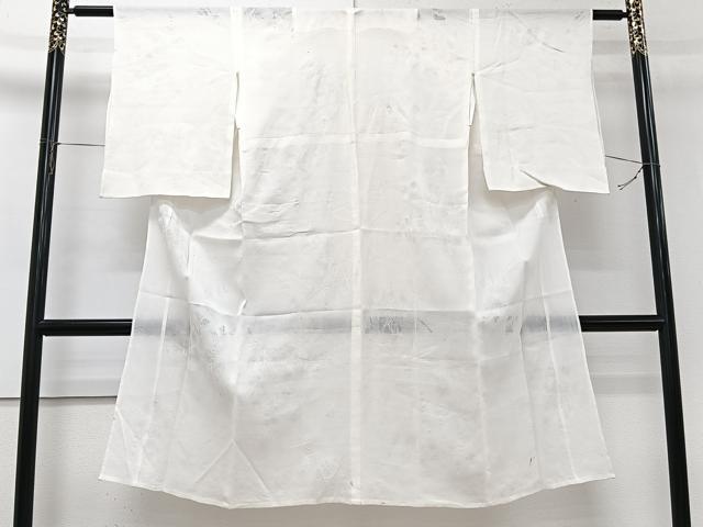 平和屋着物＊夏物　長襦袢　枝花紋紗　白色　麻　逸品　CABJ4305xi
