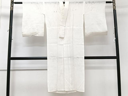 平和屋着物＊夏物　長襦袢　枝花紋紗　白色　麻　逸品　CABJ4305xi