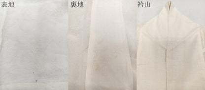 平和屋着物＊夏物　長襦袢　草花紋紗　生成り色　麻　逸品　CABJ4306xi