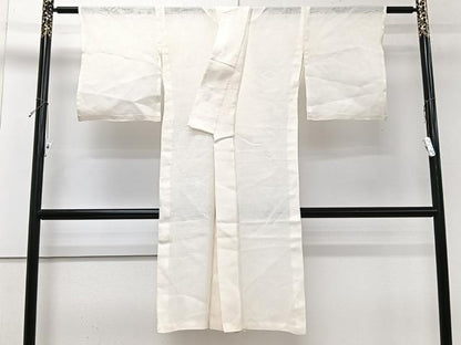 平和屋着物＊夏物　長襦袢　草花紋紗　生成り色　麻　逸品　CABJ4306xi