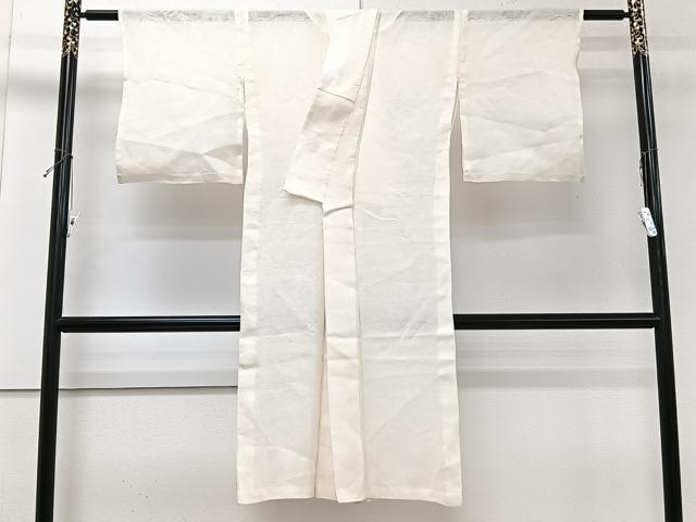 平和屋着物＊夏物　長襦袢　草花紋紗　生成り色　麻　逸品　CABJ4306xi