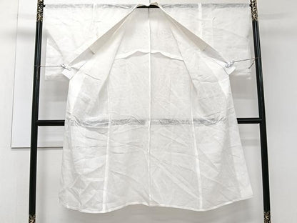 平和屋着物＊夏物　長襦袢　草花紋紗　白色　麻　逸品　CABJ4309xi