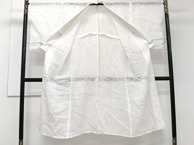 平和屋着物＊夏物　長襦袢　草花紋紗　白色　麻　逸品　CABJ4309xi