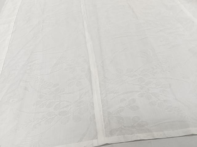 平和屋着物＊夏物　長襦袢　草花紋紗　白色　麻　逸品　CABJ4309xi