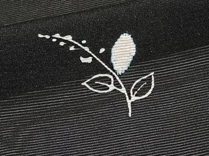 平和屋着物＊夏物　小紋　絽　絞り　草花文　黒地　正絹　逸品　CABJ4311xi
