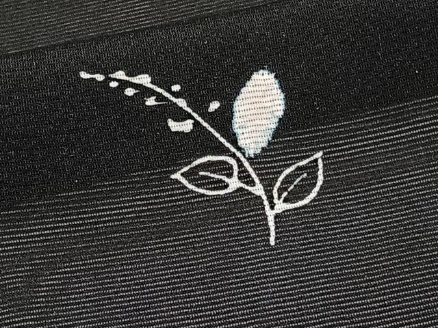 平和屋着物＊夏物　小紋　絽　絞り　草花文　黒地　正絹　逸品　CABJ4311xi