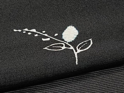 平和屋着物＊夏物　小紋　絽　絞り　草花文　黒地　正絹　逸品　CABJ4311xi