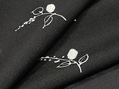 平和屋着物＊夏物　小紋　絽　絞り　草花文　黒地　正絹　逸品　CABJ4311xi