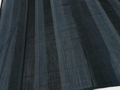 平和屋着物＊夏物　夏結城　100亀甲　亀甲間道　黒地　正絹　逸品　CABJ4312xi