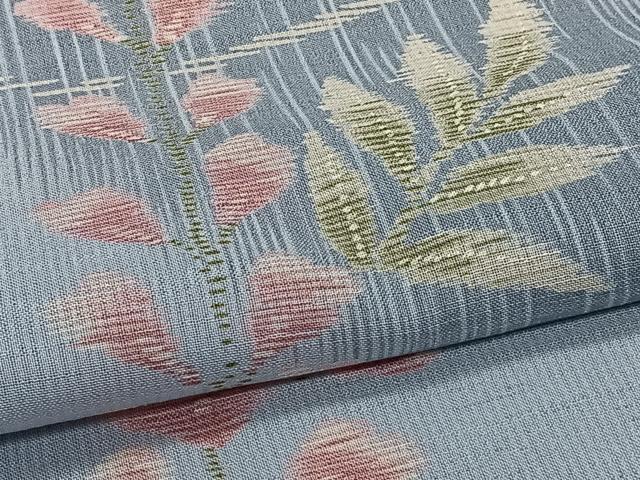 平和屋着物＊夏物　小紋　紗　枝垂れ草花文　洗える着物　CABJ4316xi