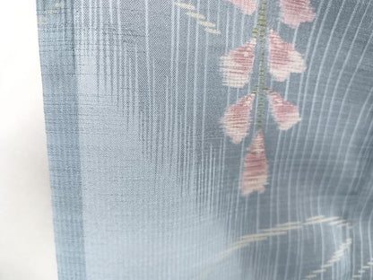 平和屋着物＊夏物　小紋　紗　枝垂れ草花文　洗える着物　CABJ4316xi