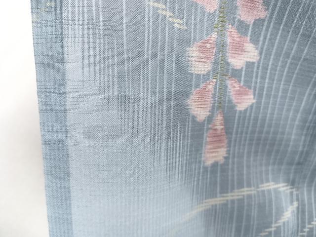 平和屋着物＊夏物　小紋　紗　枝垂れ草花文　洗える着物　CABJ4316xi