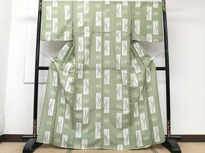 平和屋着物＊夏物　小紋　紅梅織　短冊草文　洗える着物　CABJ4317xi