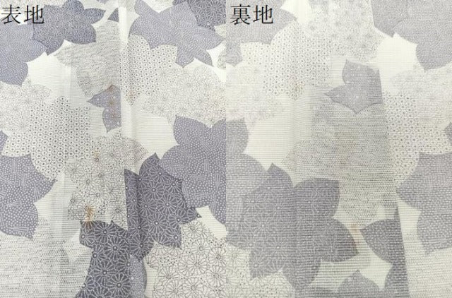 平和屋着物＊夏物　小紋　絽　花重ね文　洗える着物　CABJ4318xi