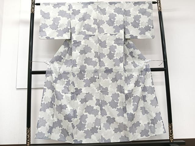 平和屋着物＊夏物　小紋　絽　花重ね文　洗える着物　CABJ4318xi