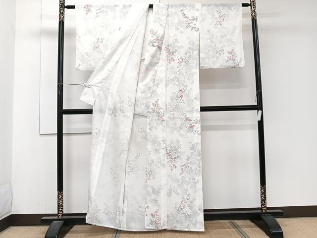 平和屋着物＊夏物　小紋　絽　枝楓花文　洗える着物　CABJ4320xi
