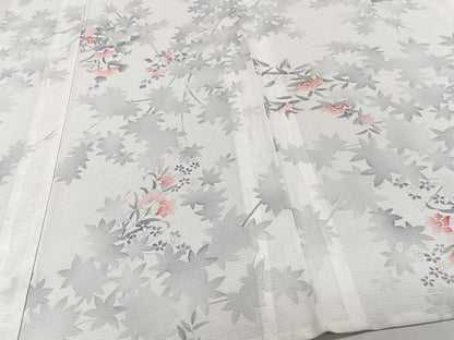 平和屋着物＊夏物　小紋　絽　枝楓花文　洗える着物　CABJ4320xi