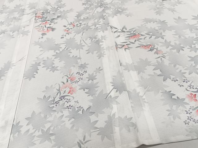 平和屋着物＊夏物　小紋　絽　枝楓花文　洗える着物　CABJ4320xi
