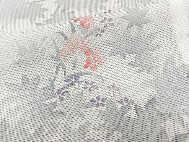 平和屋着物＊夏物　小紋　絽　枝楓花文　洗える着物　CABJ4320xi