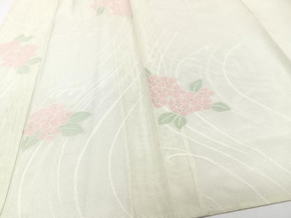 平和屋着物＊夏物　小紋　絽　流水紋紗　草花文　正絹　逸品　CABJ4323xi