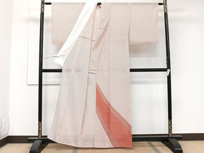 平和屋着物＊夏物　色留訪問着　絽　麻の葉吉祥文　洗える着物　CABJ4335xi